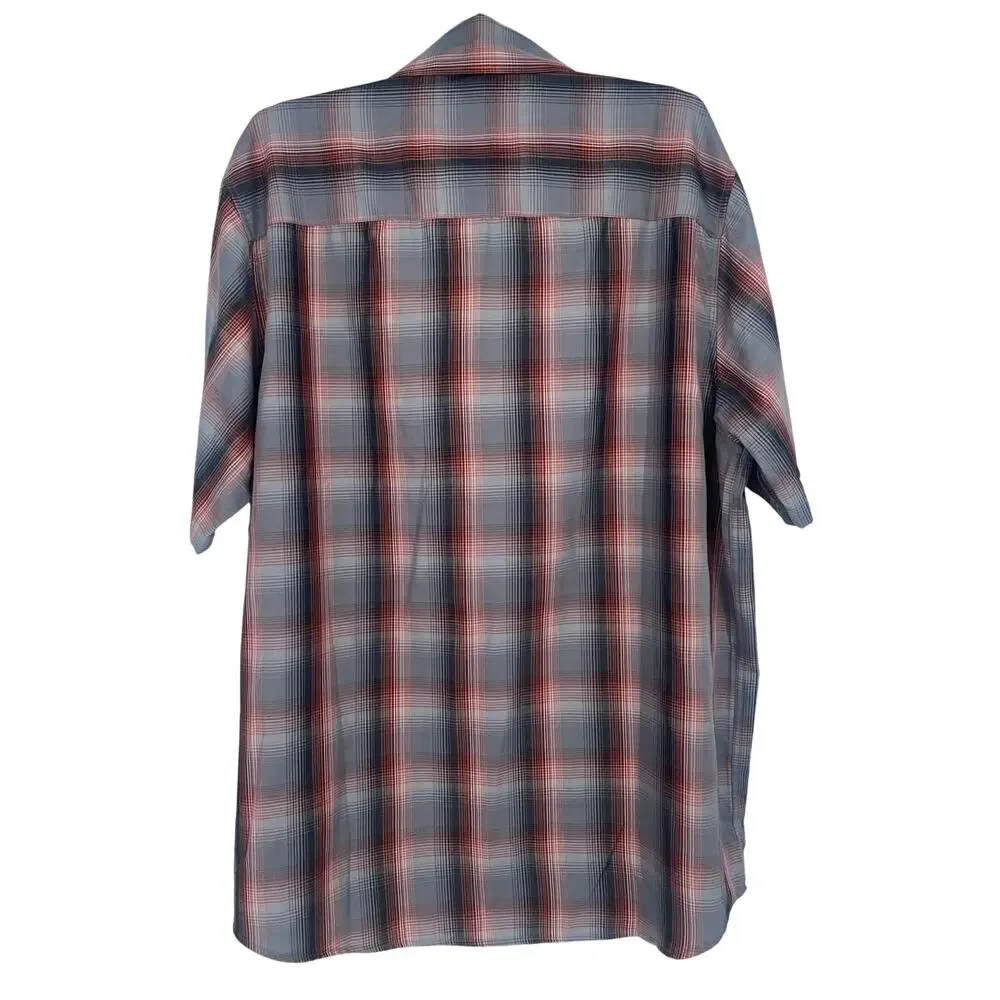 Dixxon Flannel Co Shirt Mens XLarge Gray Dragstrip ShortSleeve Button Down Plaid - Picture 4 of 8